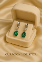 Elegant handmade sterling silver earrings with vibrant nano-emeralds