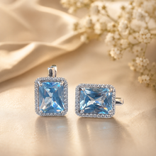 Handmade Sterling Silver Aquamarine Statement Earrings | Large Blue Halo Drop Earrings | Exclusive Curación Holistica Luxury Jewelry 5.7g