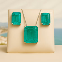 Luxury Paraiba jewelry set in Marbella-inspired setting