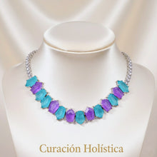 Handmade Paraiba Tourmaline & Amethyst Statement Necklace | Exclusive Sterling Silver Jewelry by Curación Holística