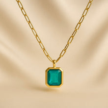 Handmade boho Paraíba necklace in sterling silver gold finish