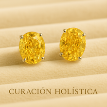 	“Oval natural citrine gemstone earrings – unique artisan jewelry design.”