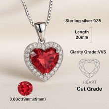 Boho Ruby Heart Necklace | Sterling Silver Statement Jewelry | Curación Holistica - Curacíon Holística