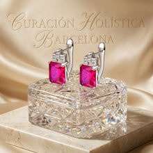 Handmade Ruby Rose Sterling Silver Leverback Earrings Statement  Curacion Holistica Exclusive