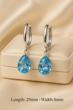 Aquamarine Teardrop Earrings – Sterling Silver | Boho Elegance Handmade in Spain - curacionholistica