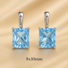 Curación Holística aquamarine earrings presented as a refined gift