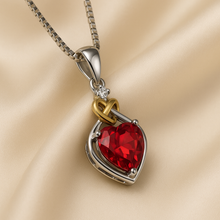 Elegant Handmade Heart-Shaped Ruby Pendant Necklace
