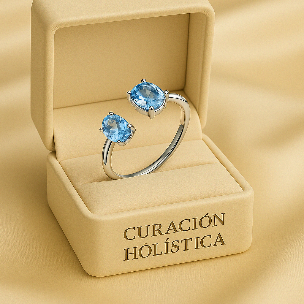 “Elegant adjustable Aquamarine Ring featuring dual natural stones, artisan-crafted in 925 sterling silver, perfect for boho chic style.”
