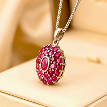 Exclusive Natural Ruby Necklace Sterling Silver - Handmade Spanish Jewelry Luxury