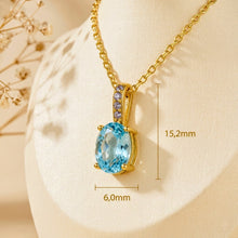 Ocean Light” Aquamarine Necklace – Sterling Silver with 14K Gold Plating