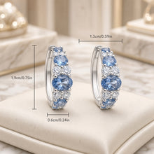 Pendientes de aro artesanales con aguamarina y cuarzo blanco en plata de ley sin níquel | Serie limitada de artesanía española