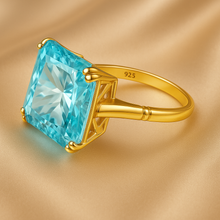 Side view of handcrafted gold-plated sterling silver ring.