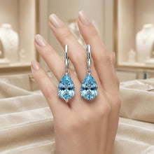 Aquamarine Teardrop Earrings – Sterling Silver | Boho Elegance Handmade in Spain