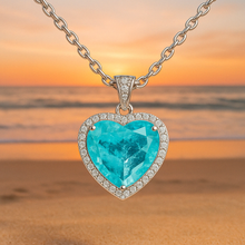 Paraiba Tourmaline Heart Necklace | Sterling Silver Statement Pendant | Curación Holística Exclusive - Curacíon Holística