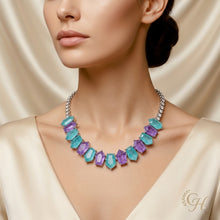 Handmade Paraiba Tourmaline & Amethyst Statement Necklace | Exclusive Sterling Silver Jewelry by Curación Holística