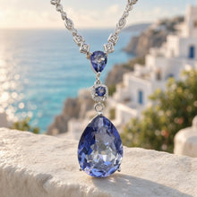 Handmade Natural Tanzanite Statement Necklace in 925 Sterling Silver