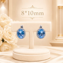 Exclusive Handmade Blue Topaz Earrings 8x10mm – Sterling Silver 925 – Luxury Statement Jewelry for Women