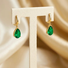 Exquisite Limited Edition Nano Emerald Teardrop Earrings – Handmade Spanish Statement Jewelry in 18K Gold Plated Nickel-Free Sterling Silver by Curación Holística
