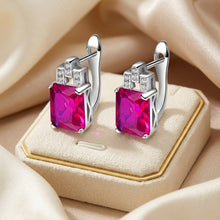 Handmade Ruby Rose Sterling Silver Leverback Earrings Statement  Curacion Holistica Exclusive