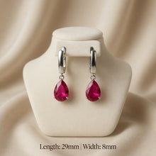 Handmade Sterling Silver Rubi Rose Teardrop Earrings | Spanish Craftsmanship | Curación Holística Statement Jewelry