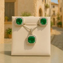 Matching earrings with dimensions and stone clarity