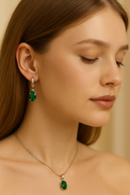 Handmade Nano-Emerald Drop Earrings in Sterling Silver | Curación Holística Exclusive Artisan Jewelry - Curacíon Holística