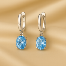 Aquamarine Drop Earrings in Sterling Silver — Serenity in Motion - curacionholistica