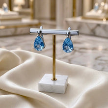 Exclusive Handmade Aquamarine Teardrop Statement Earrings in 925 Sterling Silver | Nickel-Free Limited Series | Curación Holística Spanish Craftsmanship