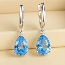 Aquamarine Teardrop Earrings – Sterling Silver | Boho Elegance Handmade in Spain - curacionholistica