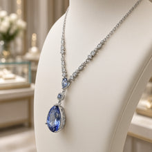 Handmade Natural Tanzanite Statement Necklace in 925 Sterling Silver