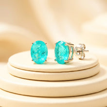 Exclusive Handmade Paraiba Tourmaline Stud Earrings 925 Sterling Silver | Luxury Statement Jewelry | Vibrant Blue Green Gemstone | Gift for Her | Free Shipping