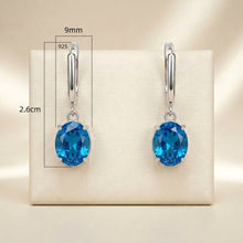 Royal Blue Topaz Dangle Earrings 925 Sterling Silver Handcrafted in Spain