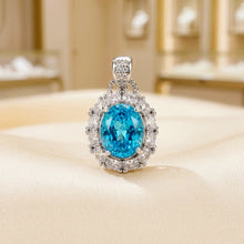 Exclusive Blue Topaz & White Quartz Sterling Silver Necklace | Handmade Limited Edition Statement Pendant by Curación Holistica | Spanish Craftsmanship 925 Silver Jewelry