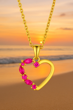 Curación Holística Handmade Ruby Rose Heart Pendant Jewelry