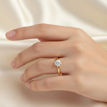 Luxury Curación Holística 18K Gold Plated Moissanite Solitaire Ring