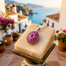 Exclusive Natural Ruby Necklace Sterling Silver - Handmade Spanish Jewelry Luxury