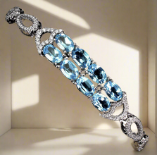Handmade Aquamarine & Sterling Silver Bracelet with White Quartz | Exclusive Curación Holística Jewelry - Curacíon Holística