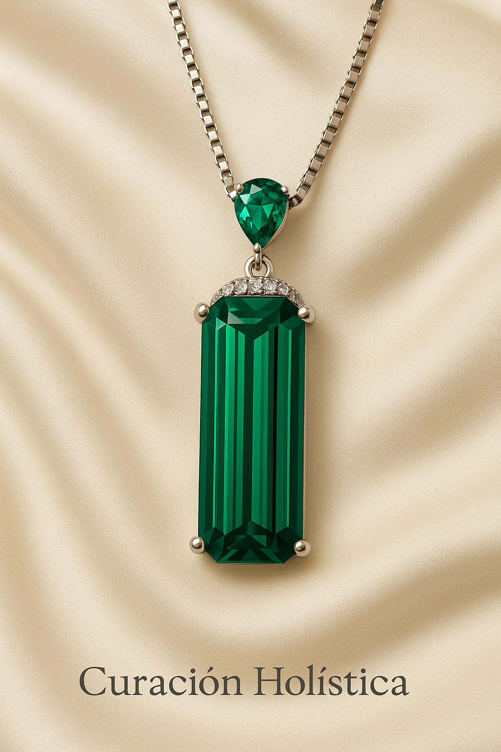 Emerald Radiance Statement Necklace in Sterling Silver — Inner Power, Outer Elegance - curacionholistica