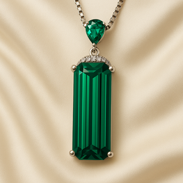 Emerald Radiance Statement Necklace in Sterling Silver — Inner Power, Outer Elegance - curacionholistica