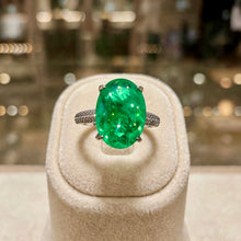 Exclusive Nano Emerald & White Quartz Statement Ring | Nickel-Free 925 Sterling Silver | Curación Holistica