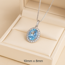 	10x8mm aquamarine statement pendant in sterling silver