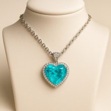 Paraiba Tourmaline Heart Necklace | Sterling Silver Statement Pendant | Curación Holística Exclusive - Curacíon Holística