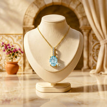 Ocean Light” Aquamarine Necklace – Sterling Silver with 14K Gold Plating