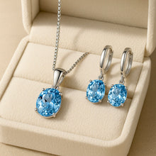 Boho Luxe Aquamarine Jewelry Set in Sterling Silver – Statement Healing Crystal Necklace & Earrings | Curación Holística Exclusive - Curacíon Holística