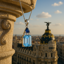 	Luxury Blue Gemstone Necklace Sterling Silver Exclusive Design