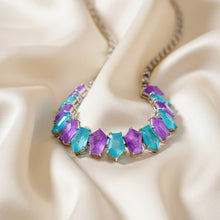Handmade Paraiba Tourmaline & Amethyst Statement Necklace | Exclusive Sterling Silver Jewelry by Curación Holística
