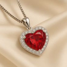 Boho Ruby Heart Necklace | Sterling Silver Statement Jewelry | Curación Holistica - Curacíon Holística