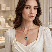 Exquisite Limited Edition Handmade Natural Aquamarine & London Blue Topaz Statement Necklace | Sterling Silver with Gold Accents | Hypoallergenic Spanish Craftsmanship