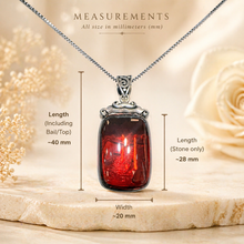 Handmade Tibetan Ruby Necklace 925 Silver – Phoenix & Lotus Symbol Back – Spiritual Protection, One of a Kind, Artisan Jewelry