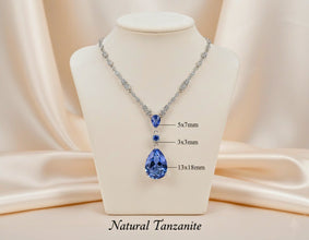Exquisite Natural Tanzanite Pendant Necklace - Luxury Blue Gemstone Jewelry by Curación Holística | Handcrafted Exclusive Design with Healing Properties - Curacíon Holística